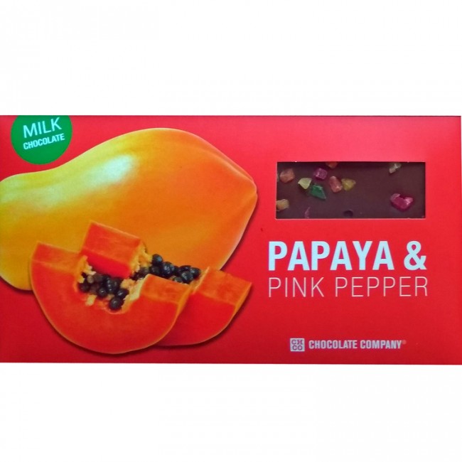 Папайя - Розовый перец шоколадная плитка Два вкуса CHCO 100 г (молочный шоколад)