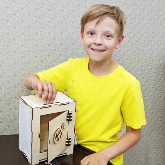 Коплю на мечту (Мальчик) копилка-сейф для денег, 20х17 см, подарочный набор