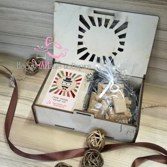 Дэнди #3 (мини) подарочный набор  с чаем/кофе в деревянной шкатулке