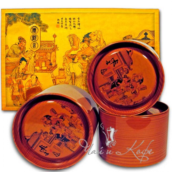 Подарочная коробка Китайское чаепитие (желтый картон 3 ж/б по 50 г)