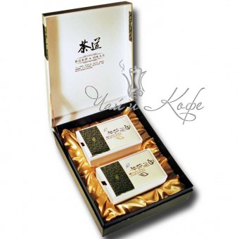 Подарочная коробка Зеленый листок (картон 2 к/к по 100 г)