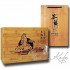 Подарочная коробка Бамбук с выжиганием и 4 ж/б для чая по 100 (коробка и пакет)