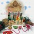 Новогодний дворик подарочный набор с чаем и сладостями (близко)