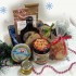 Чаепитие с Дедом Морозом подарочный набор с чаем, медом и вареньем в деревянном туесе (товар выставлен)