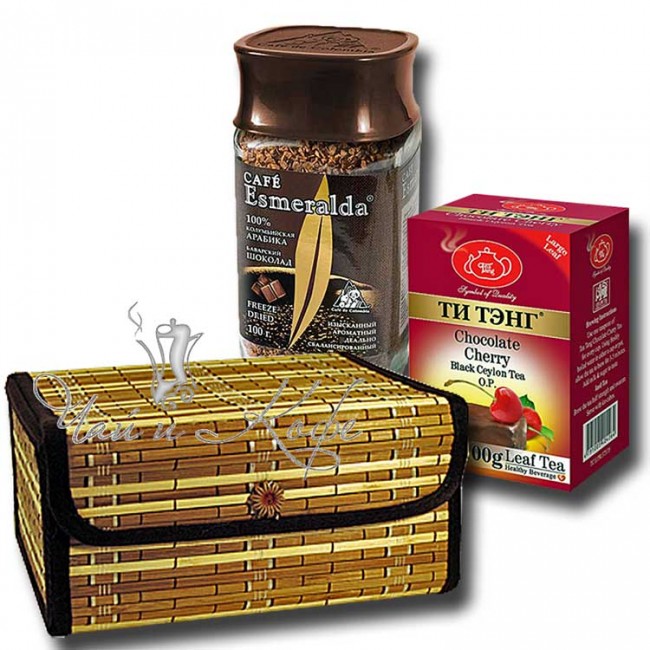 Подарочный набор Шоколадное удовольствие (кофе растворимый + чай)